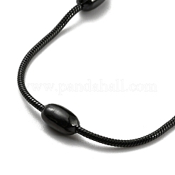 Collier chaîne serpent ronde en acier inoxydable 304 avec perles ovales&nbsp;NJEW-E098-04EB