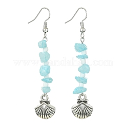 Boucles d'oreilles pendantes en jade blanc naturel (teint)&nbsp;EJEW-JE05578