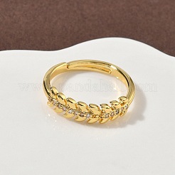 Micro ottone spianare anelli zirconi&nbsp;RJEW-H258-18G
