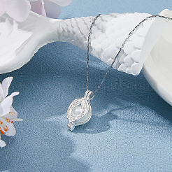 925 pendentif cage à perles vides en argent sterling avec micro pavé de zircones cubiques transparentes&nbsp;STER-WH0005-64