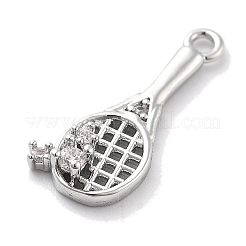 Placage de rack pendentifs en zircone cubique clair en laiton&nbsp;KK-M102-17P-A