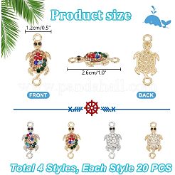 80 stücke 4 stile legierung strass stecker charme&nbsp;RB-PH0001-61