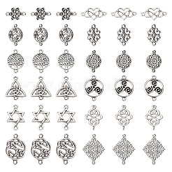 72 pièces 12 styles breloques de connecteur en alliage de style tibétain&nbsp;TIBE-TA0001-29