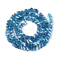 Chapelets de perles en verre transparent électrolytique&nbsp;GLAA-N021-4mm-28
