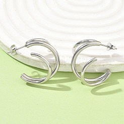 Dreifache Ohrstecker aus 304 Edelstahl&nbsp;EJEW-Z098-16P