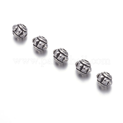 Perlas de flor de plata tibetana de tono plateado antiguo&nbsp;X-AB622