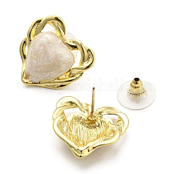Harz Herz Ohrstecker&nbsp;LS-EJEW-Z018-01G