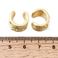 Messing Micro Pave klare Zirkonia Manschette Ohrringe&nbsp;EJEW-C186-15G