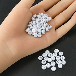 300 Stück 2 Stile undurchsichtige weiße Acrylperlen&nbsp;MACR-YW0002-58B
