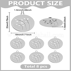 8 pendentif en acier inoxydable 201&nbsp;STAS-LP0003-52