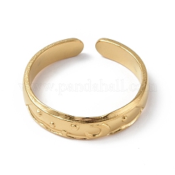 Anello polsino aperto a forma di mezzaluna in acciaio inossidabile 304 placcato ionico (ip) per donna&nbsp;RJEW-C046-01G