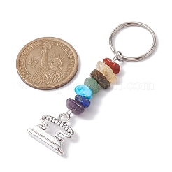 Porte-clés en alliage de zinc de style tibétain&nbsp;KEYC-JKC00728-04