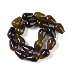 Fili di perline di agata verde naturale (tinti e riscaldati).&nbsp;G-P521-D01-01A