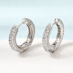 Pendientes de aro de circonio cúbico de micro pave de latón&nbsp;KK-CBA8324-24P-04