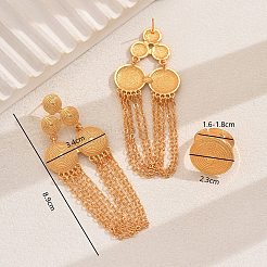 Vintage Legierung Runde Quaste Ohrringe & Ring Sets für Frauen Party Hochzeit&nbsp;KC7338