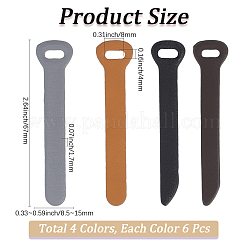 24 pz 4 colori similpelle cerniera tirante di ricambio per linguetta per accessori di riparazione borse bagagli&nbsp;DIY-GF0011-62B