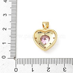 Colgantes de latón con microengaste de circonitas cúbicas de colores para el día de San Valentín&nbsp;KK-L273-01G-02