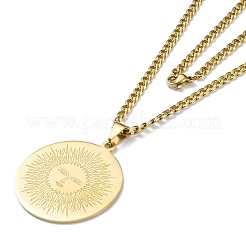 201 colliers pendentifs en acier inoxydable&nbsp;NJEW-C042-05G