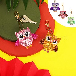 Eulen-Diamantmalerei-Schlüsselanhänger-Sets zum Selbermachen&nbsp;DIY-WH0163-82