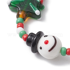 Stretch-Armbänder aus Glasperlen mit Weihnachtsmotiv&nbsp;BJEW-TA00531