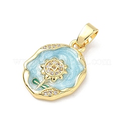 Colgante micropavé cubic zirconia de latón&nbsp;KK-H255-13A-G