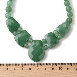 Colliers à perles graduées en aventurine verte naturelle à facettes pour femmes&nbsp;NJEW-B128-01K