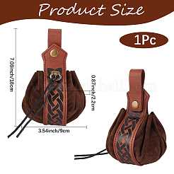 2 cartera vikinga de piel sintética semicircular&nbsp;AJEW-CL0003-66