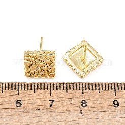 Aretes cuadrados de latón&nbsp;EJEW-F400-17G