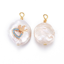 Pendenti con perle d'acqua dolce coltivate naturali&nbsp;PEAR-E013-37