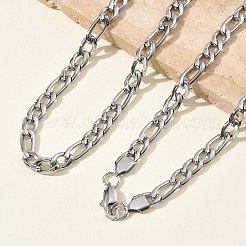 Colliers à chaîne figaro en acier inoxydable 304 de 6 mm&nbsp;NJEW-G203-02P