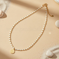 Collana corta con ciondolo in acciaio inossidabile 304 con medaglia di San Benedetto&nbsp;LS-AB8901