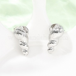 Boucles d'oreilles à clous en laiton conque&nbsp;EJEW-D351-07P