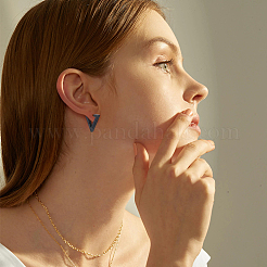12 pieza de pendientes de aro de acero inoxidable de 6 estilos para mujer&nbsp;EJEW-FI0002-08