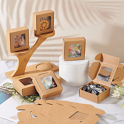 Scatola di carta kraft creativa pieghevole quadrata&nbsp;CON-WH0089-20B