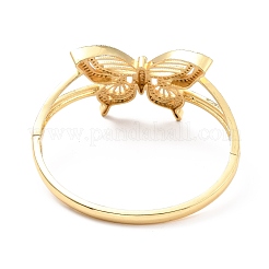 Bracelet jonc à charnière papillon en zircone cubique transparente&nbsp;BJEW-A123-27G