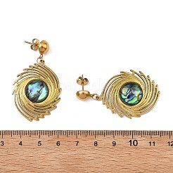 Pendientes colgantes de acero inoxidable 304 y concha de paua natural para mujer&nbsp;EJEW-JE07212