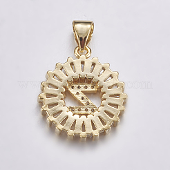 Pendentifs de plaquage et support de placage durables en laiton avec zircone cubique CZ de micro pave&nbsp;ZIRC-A007-03Z-G