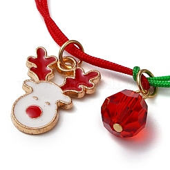 Weihnachtsthema Legierung Emaille & Imitation österreichischen Kristall Charm Armbänder&nbsp;BJEW-JB10903