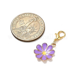 Decoraciones colgantes de flores de esmalte de aleación&nbsp;HJEW-JM04325