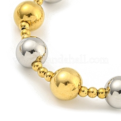 Bracelets à perles rondes en acier inoxydable 304 et 201 pour femmes&nbsp;BJEW-G717-03C-GP