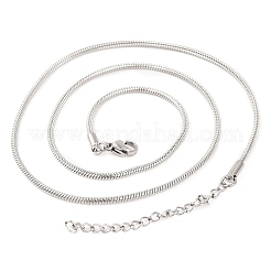 Colliers à chaîne serpent ronde en acier inoxydable 201 pour femmes&nbsp;NJEW-G140-06D-P-1