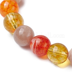 Bracciali elastici rotondi con perline di pietre preziose naturali miste per le donne&nbsp;BJEW-TA00563