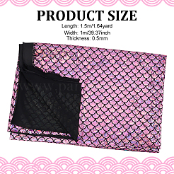 Glitzernder Fischschuppenstoff aus Polyester mit Meerjungfrauen-Print und Hologramm&nbsp;AJEW-WH0314-449