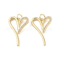 Porte micro ouvrent pendentifs zircone cubique en laiton de placage&nbsp;KK-C021-04G