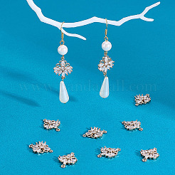 10 pz di ciondolo con connettore in vetro trasparente con pavé in ottone&nbsp;KK-ME0002-81