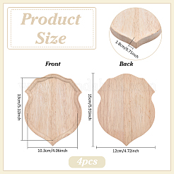 4 Stück schildförmige Präsentationstabletts mit Gummi-Holzsockel&nbsp;WOOD-FG0001-65