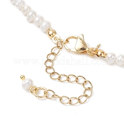 Messing Emaille Hamsa Hand Anhänger natürliche Kyanit & Perlen Halsketten&nbsp;NJEW-JN05495
