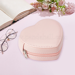 Boîtes à bijoux zippées en similicuir PU en forme de cœur&nbsp;AJEW-CL0006-03B
