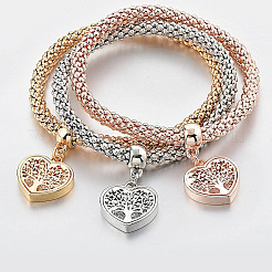 3 x Charm-Armband aus Legierung mit Strassen.&nbsp;WGE2207-01