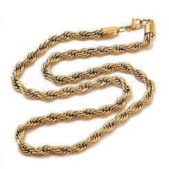 Collares de cadena de cuerda de acero inoxidable 304 para mujer&nbsp;NJEW-I065-20C-01G